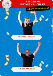 Captain Cooks mobile screen jackpot