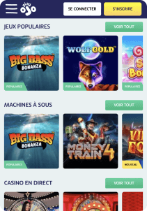 PlayOJO mobile screen slots games