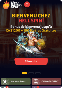 HellSpin mobile screen welcome bonus