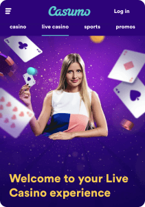 Casumo mobile screen live casino