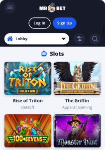 Mr Bet Casino mobile screen slots games