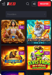 1RED mobile screen slots games