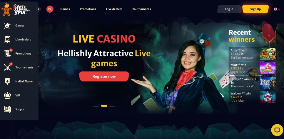 Hell Spin Casino screen