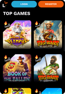 LevelUp mobile screen slots games