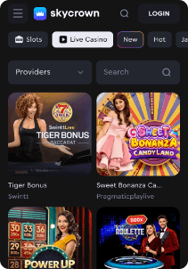 SkyCrown mobile screen live games