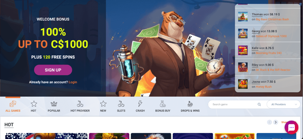 TonyBet screen