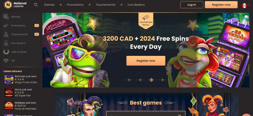 National Casino screen