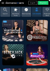 Northstar Bets Casino mobile screen live games