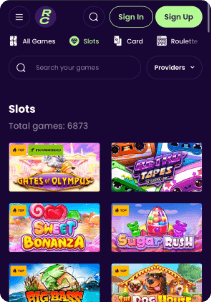 Ready Casino mobile screen slots games