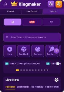 Kingmaker mobile screen sports games