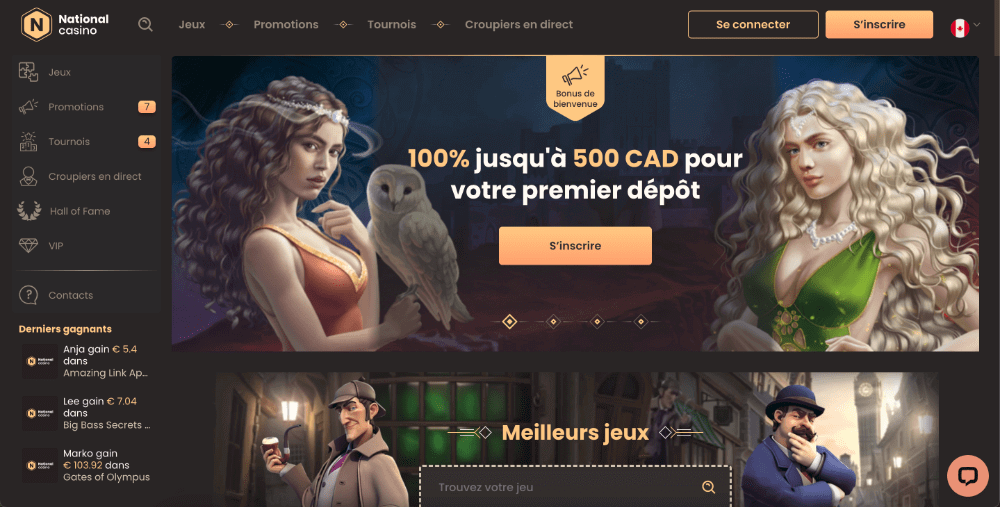 National casinoFR screen