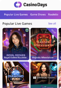 Casino Time mobile screen live casino
