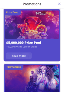 Casino Time mobile screen promotions