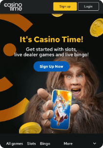 Casino Time mobile screen promotions
