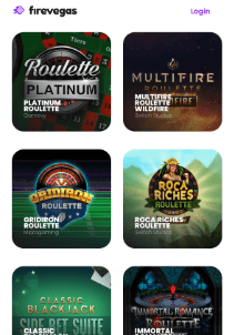 Firevegas mobile screen table games