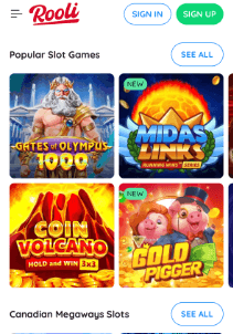 Rooli mobile screen slots games