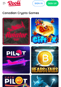 Rooli mobile screen crypto games