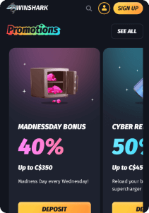 Winshark mobile screen promotions