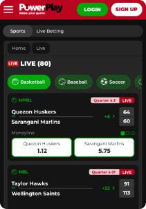 PowerPlay mobile screen sports games