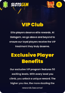 SlotsGem casino screen vip club