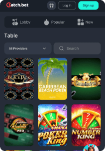 CatchBet casino screen table game