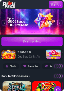 RichPrize casino screen main page