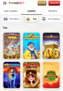 Toonibet casino screen slots games