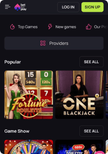 BetandPlay casino screenpopular live games