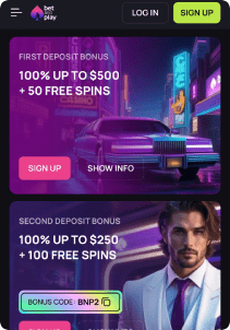 BetandPlay casino screen bonus