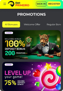 BetPrimeiro Casino Screen promotions bonus