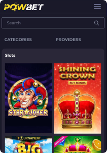 PowBet Casino Mob Screen2 slots games
