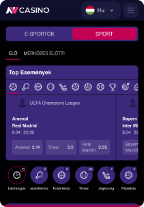 NVcasino mobile screen sports games