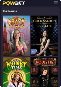 PowBet Casino mobile screen live games