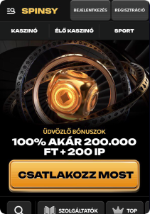 Spinsy Casino mobile screen welcome bonus