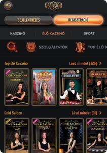 Gransino Casino mobile screen live games