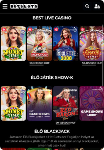 HotSlots Casino mobile screen live games