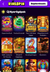 KingSpin Casino mobile screen slots games