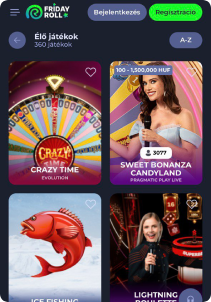FridayRoll Casino mobile screen live games