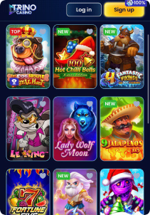 Trino Casino mobile screen slots games