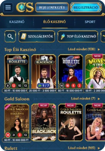 Casea casino screen3 live games