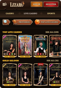 Lizaro casino mob screen live games