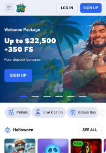 Koru casino mob screen mane page