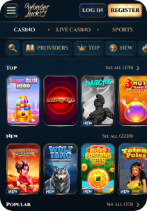 Wonderluck casino mob screen slots games
