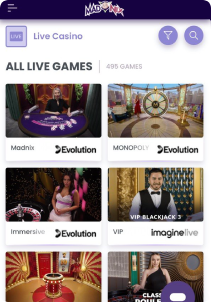 Madnix casino mob screen live games