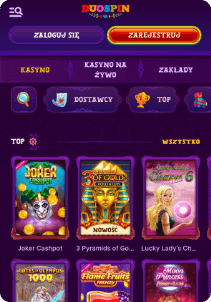 DuoSpin casino mobile screen slots games