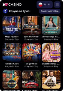 NVcasino mobile screen