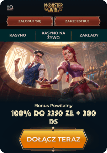 MonsterWin casino mobile screen main page