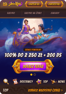 AbuKing casino mobile screen main page
