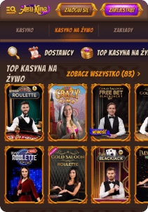 AbuKing casino mobile screen live games