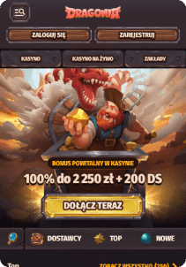 Dragonia casino mobile screen main page